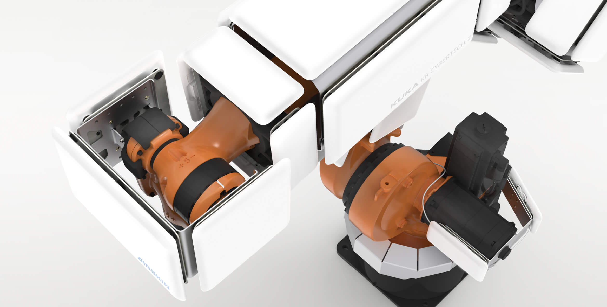 airskin module pads mounted on a collaborative robot