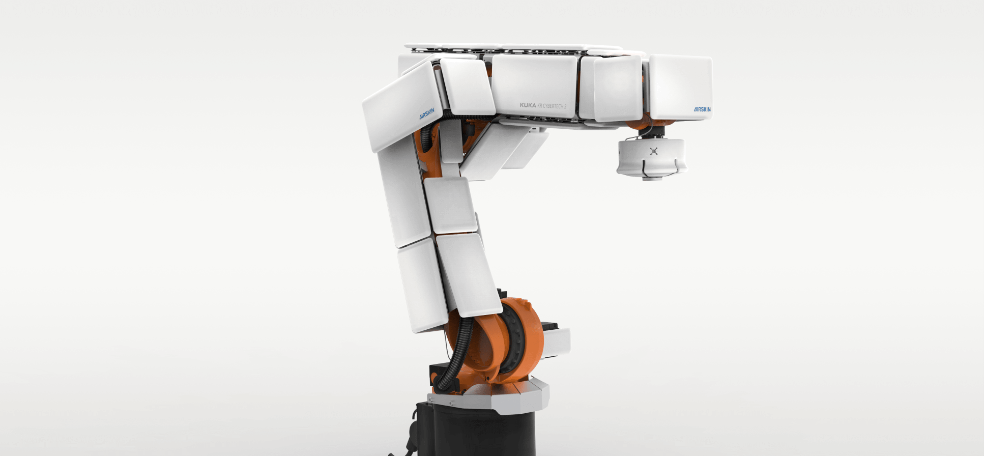 fenceless palletizing application with a robot that is covered with AIRSKIN